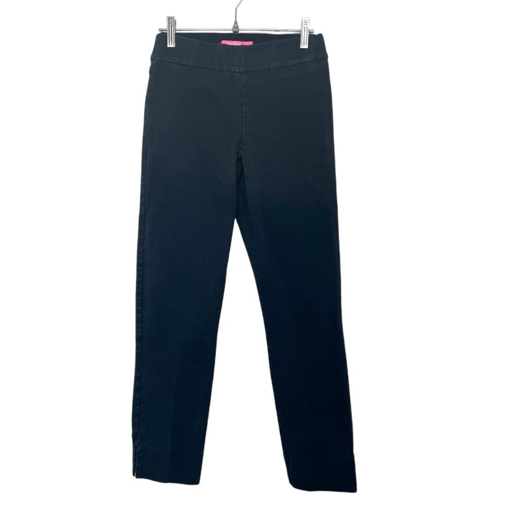 Lilly Pulitzer Midnight Navy Pull On Travel Stretch Cotton CasualPants Women’s 2 - Picture 3 of 13